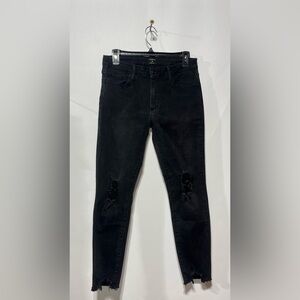 Just Black Mid-Rise Black Ankle Jeans Size 29 Inseam 27”